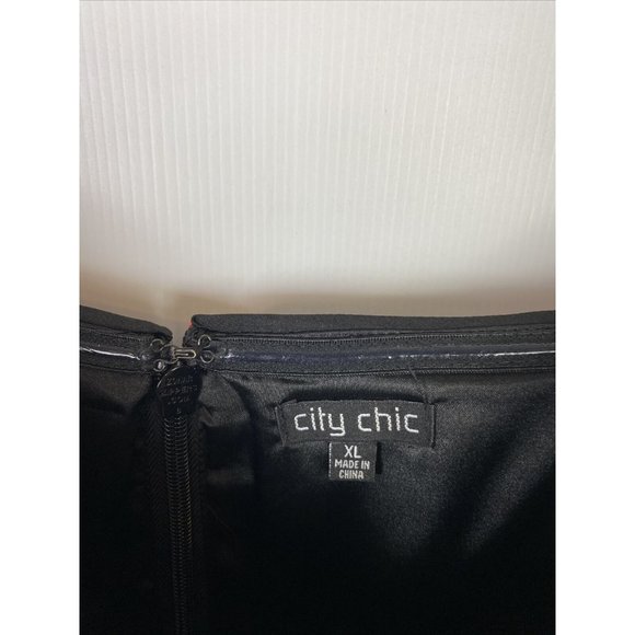 CITY CHIC Size XL 22 Fit & Flare Floral Dress Pink Red Black - Picture 5 of 7